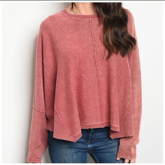 Tops - LAST❗MINERAL WASHED FADED SWEATSHIRT